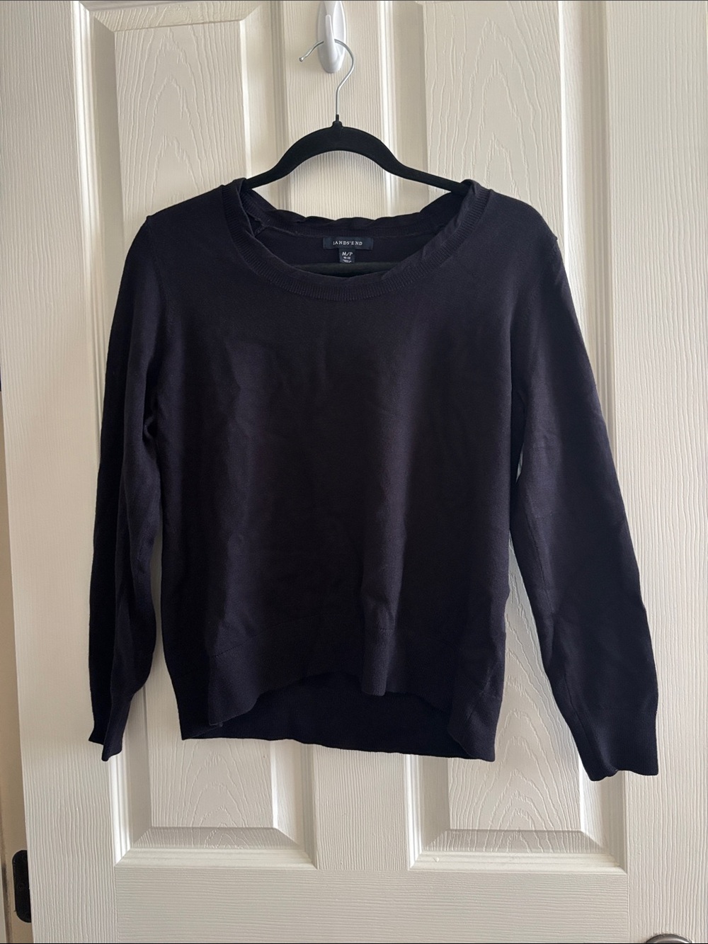 Lands' End Black Crewneck Sweater